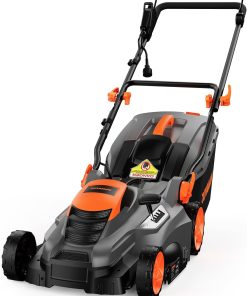 DOVAMAN 13Amp 16 Lawn Mower, 98% Collection, 13.2-Gallon Bag, 5-Position Height Adjustment, 3-Step Quick Vertical Fold Storage, 2-in-1 Mulching & Bagging, Corded Lawn Mower for Your Garden - 1