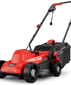 EWORK Corded Electric Lawn Mower 14-Inch, 11Amp Electric Push Mower with 30L Collection Bag, 4-Height Adjustment, Lightweight Lawnmower for Garden, Yard - 1