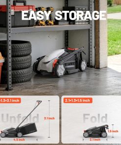 Alternative view of Litheli 14 Inch Cordless Lawn Mower, Brushless Battery Powered Push Mower with 5.0Ah Battery, 5-Position Height, 8-Gallon Bag, Lightweight Grass Cutter for Small to Mid-Sized Yards