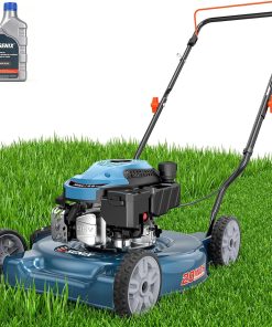 SENIX 20 Gas Lawn Mower, 144 cc Gas Powered Lawnmower, 4-Cycle Engine Walk-Behind Push Lawn Mowers, 3 Cutting Height, Lightweight,for Garden Yard - 1