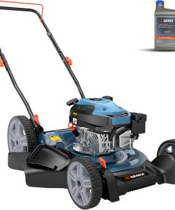 SENIX 21-Inch Gas Lawn Mower, 144cc 4-Cycle Engine, 2-in-1 Mulching & Side Discharge, 6-Position Height Adjustment, Push Walk-Behind Mower for Residential Yard & Garden - 1