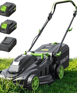 STEELITE 40V(2x20V) 17 Inch Electric Lawn Mower, Brushless Mower with 6-Height Adjustment for Medium and Small Yard Care, 2-in-1 Bagging & Mulching, Includes 2X 4.0Ah Batteries & Charger - 1