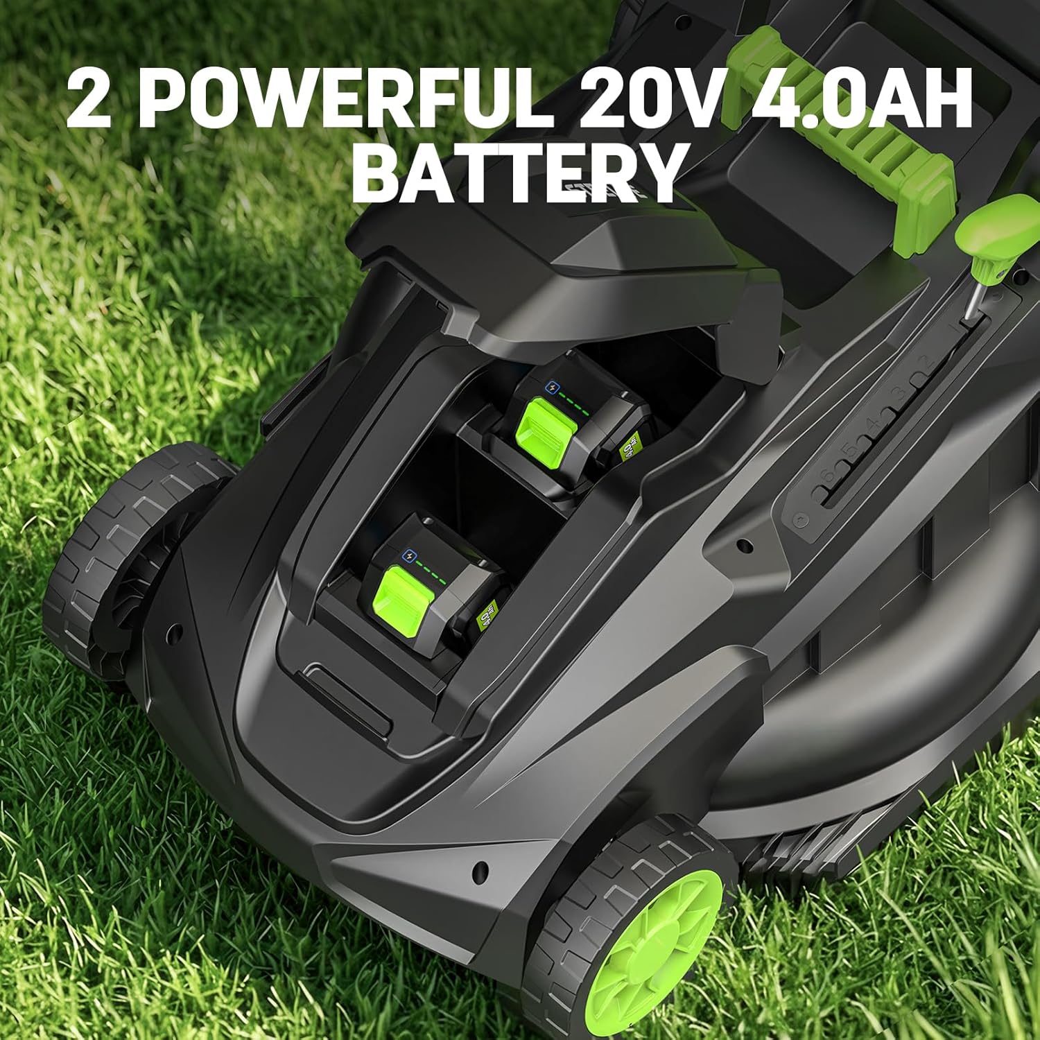 STEELITE 40V(2x20V) 17 Inch Electric Lawn Mower, Brushless Mower with 6-Height Adjustment for Medium and Small Yard Care, 2-in-1 Bagging & Mulching, Includes 2X 4.0Ah Batteries & Charger - Image 3
