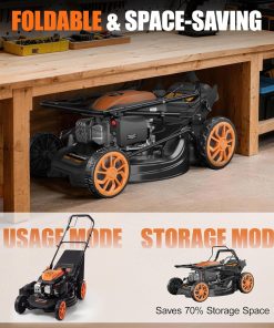 Alternative view of Self-Propelled Gas Lawn Mower - 21 inch with 170cc 4-Stroke Engine, 7-Position Cutting Height, 3-in-1 Versatile Mulching Bagging Discharging, 1.9 Bushels Large Grass Collector, EPA Compliment