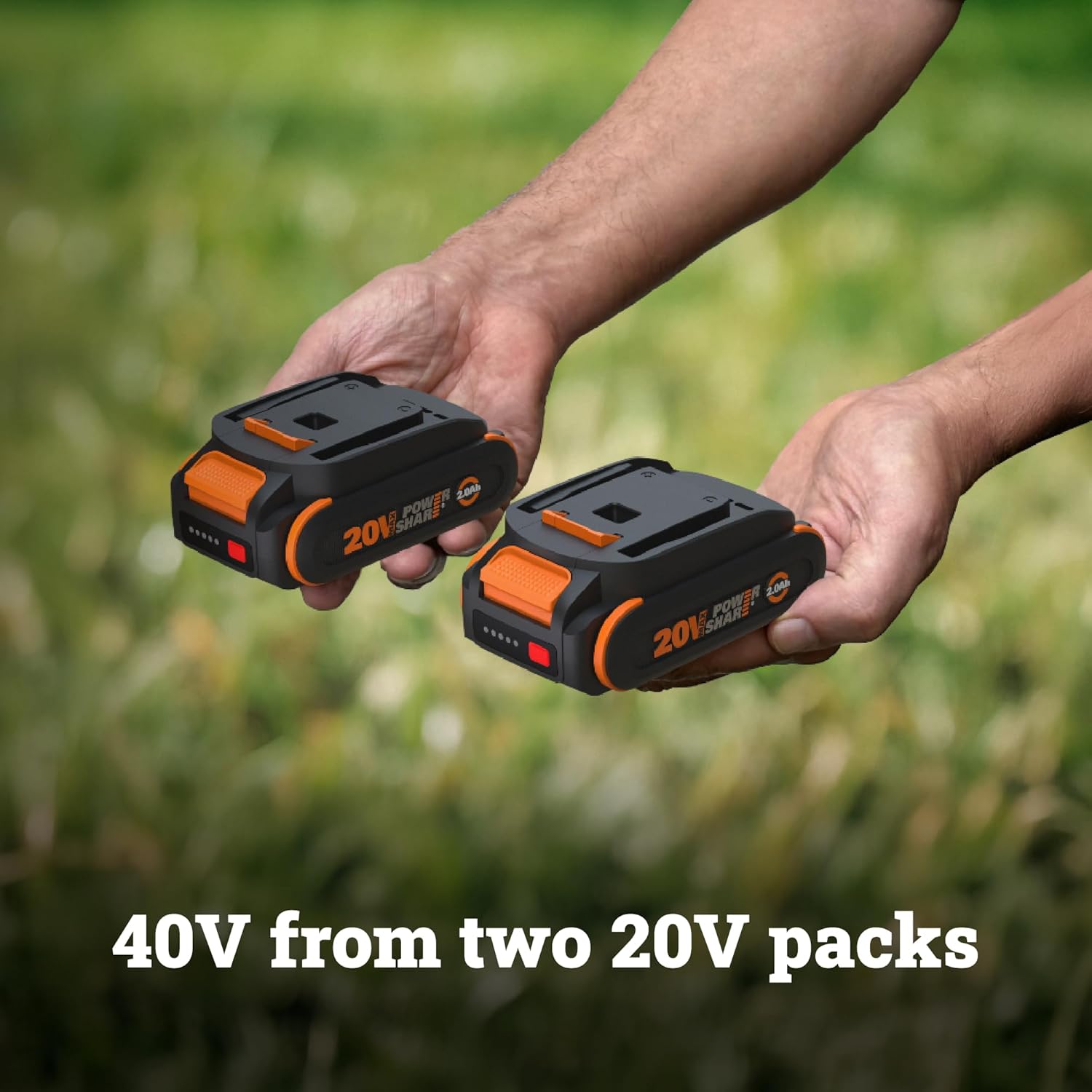 WORX Cordless Lawn Mower, 14" 40V Electric Mower with Brushless Motor, Lightweight 2 in 1 Push Lawn Mower with 6-Position Height Adjustment for Small Yards, 2 Batteries & Charger Included, WG735 - Image 4