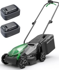 14 Cordless Lawn Mower, 20V Lightweight Push Mower with 2×5.0Ah Battery, Ultra-Quiet Motor for Small Yards, Lawn Care, Backyard Maintenance - 1