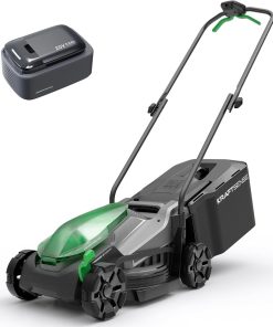 14 Cordless Lawn Mower, 20V Lightweight Push Mower with 5.0Ah Battery, Ultra-Quiet Motor for Small Yards, Lawn Care, Backyard Maintenance - 1