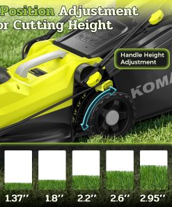 Alternative view of 40V Electric Lawn Mower 15" Cordless Battery Powered Mower, 2 in 1 Mulching Lawnmower with 5-Position Height Adjustment 10.6 Gallon Bag, Small Push Lawn Trimmer, 2X4.0Ah Battery and 2 Chargers