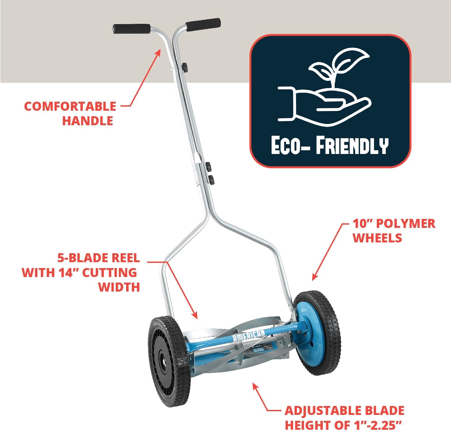 American Lawn Mower Company 1304-14SK2 14-Inch 5-Blade Push Reel Lawn Mower with Sharpener - Image 8