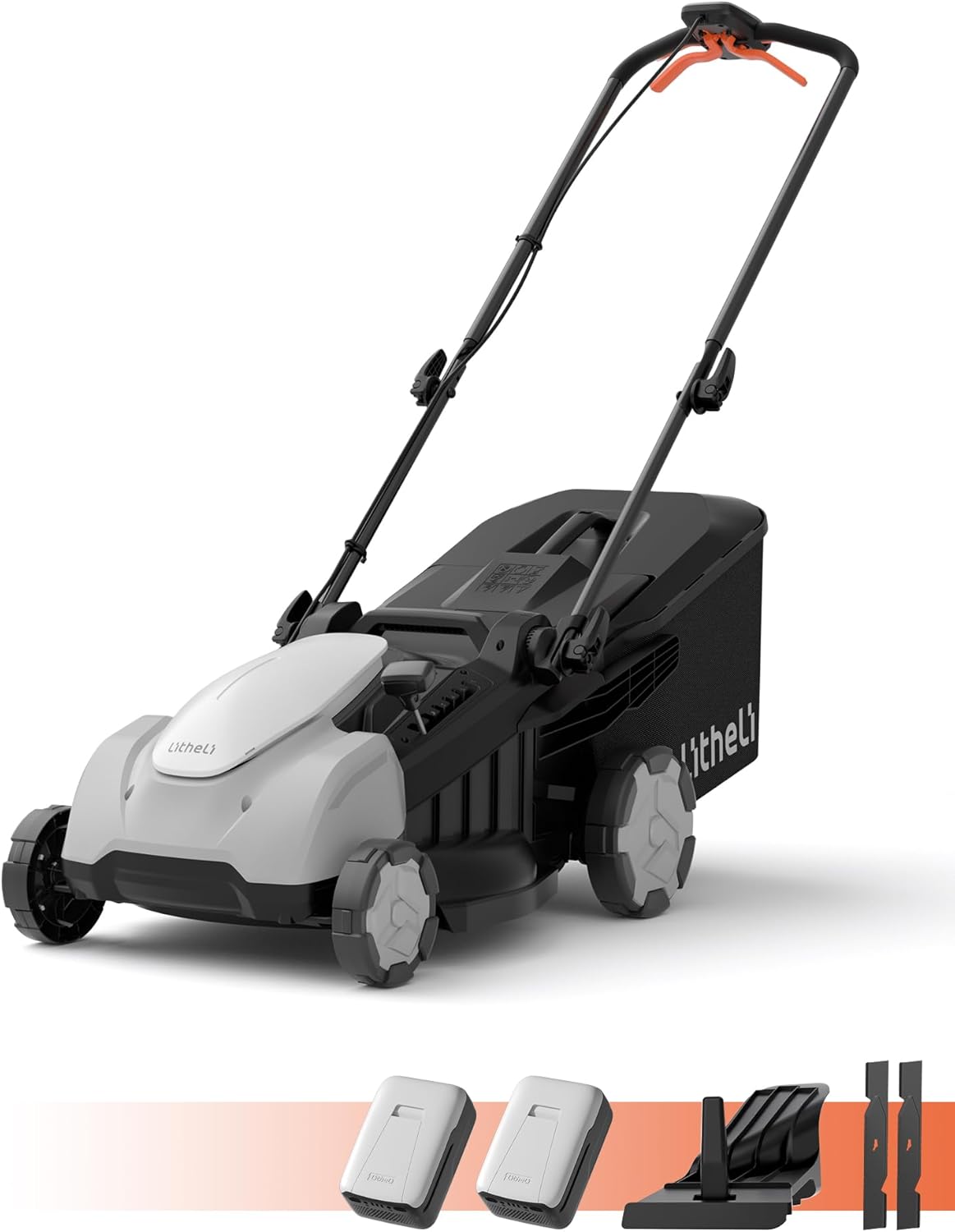 Litheli 18-inch 40V Self-Propelled Brushless Lawn Mower for Garden Yards, Lightweight Cordless Mower with 6-Position Height Adjustment, 2×5.0Ah Batteries Included - 1
