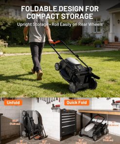 Alternative view of Litheli 18-inch 40V Self-Propelled Brushless Lawn Mower for Garden Yards, Lightweight Cordless Mower with 6-Position Height Adjustment, 2×5.0Ah Batteries Included