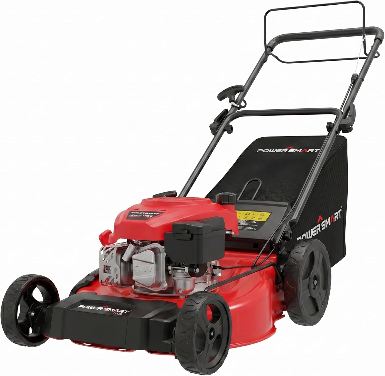 PowerSmart 21-Inch 3-in-1 Gas Self-Propelled Lawn Mower,170CC OHV Engine,Bagging-Mulching-Rear Discharging, 6 Cutting Heights, Durable Steel Deck, Rear-Wheel Drive, for Garden, Yard - 1