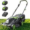 STEELITE 40V 17 Cordless Electric Lawn Mower with Brushless Motor, 6-Position Height Adjustment, 2-in-1 Bagging Mulching, 2PCS 4.0Ah Batteries & Charger Included - 1