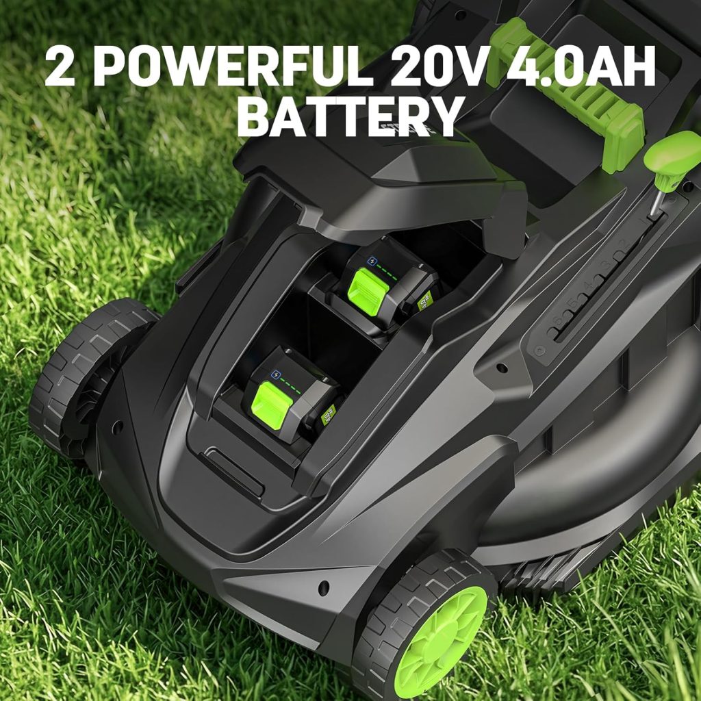 STEELITE 40V 17" Cordless Electric Lawn Mower with Brushless Motor, 6-Position Height Adjustment, 2-in-1 Bagging Mulching, 2PCS 4.0Ah Batteries & Charger Included
