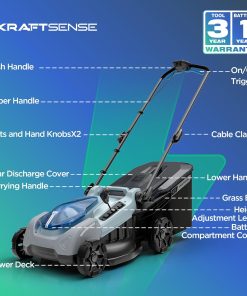 Alternative view of 18-Inch Electric Lawn Mower, 40V Brushless Cordless Push Mower with 4.0Ah Battery & Charger, 2-in-1 Mulching/Bagging, 6-Position Height for Small to Medium Yards