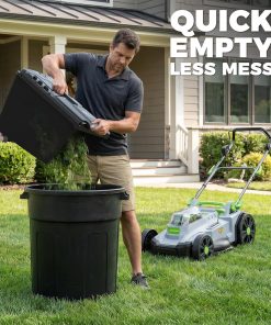 Alternative view of 40V Cordless Lawn Mower, 17 Inch Electric Battery Powered Lawn Mower with 2x4.0Ah Batteries, 6 Height Adjustment, 50L Grass Bag, 1200W Brushless Motor, 40min Runtime for 500㎡ Yard