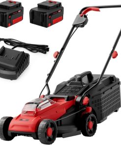 MZK 20V 11 Electric Mower, Lawn Mower with 6-Position Height Adjustment, Cordless Push Mower with Copper Motor, Black - 1