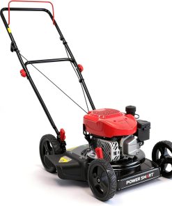 PowerSmart EasyCut 18-Inch Gas Lawn Mower, 144cc 4-Cycle Engine, Walk-Behind Push Lawn Mower, Side Discharge, 5-Position Height Adjustment, Ideal for Small Yards - 1