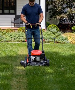Alternative view of PowerSmart EasyCut 18-Inch Gas Lawn Mower, 144cc 4-Cycle Engine, Walk-Behind Push Lawn Mower, Side Discharge, 5-Position Height Adjustment, Ideal for Small Yards
