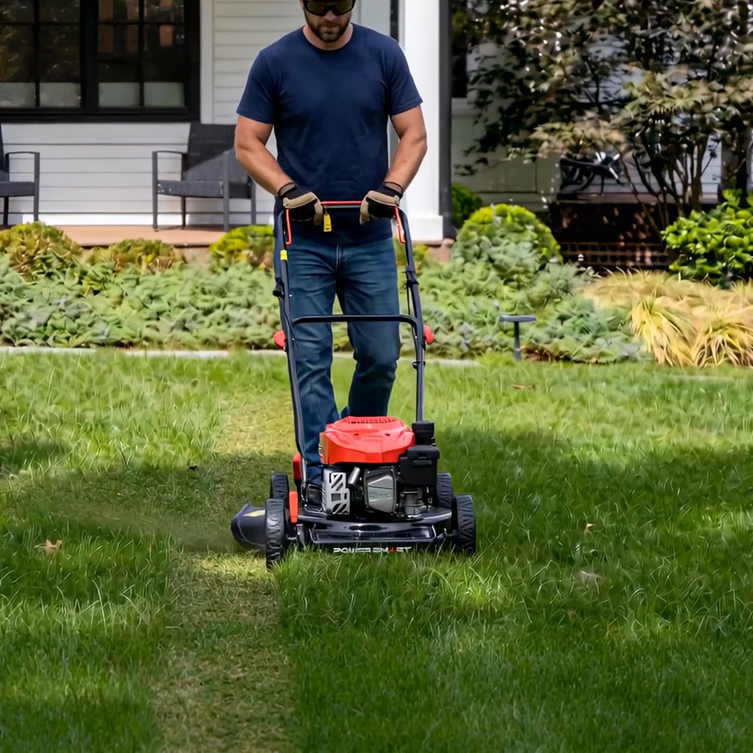 PowerSmart EasyCut 18-Inch Gas Lawn Mower, 144cc 4-Cycle Engine, Walk-Behind Push Lawn Mower, Side Discharge, 5-Position Height Adjustment, Ideal for Small Yards - Image 2