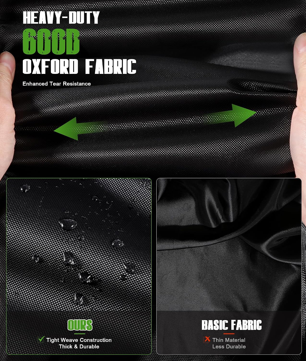 600D Oxford Cloth PU Coated Push Lawn Mower Cover for Outdoor Storage - Image 5