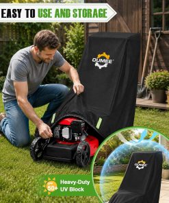Alternative view of 600D Oxford Cloth PU Coated Push Lawn Mower Cover for Outdoor Storage