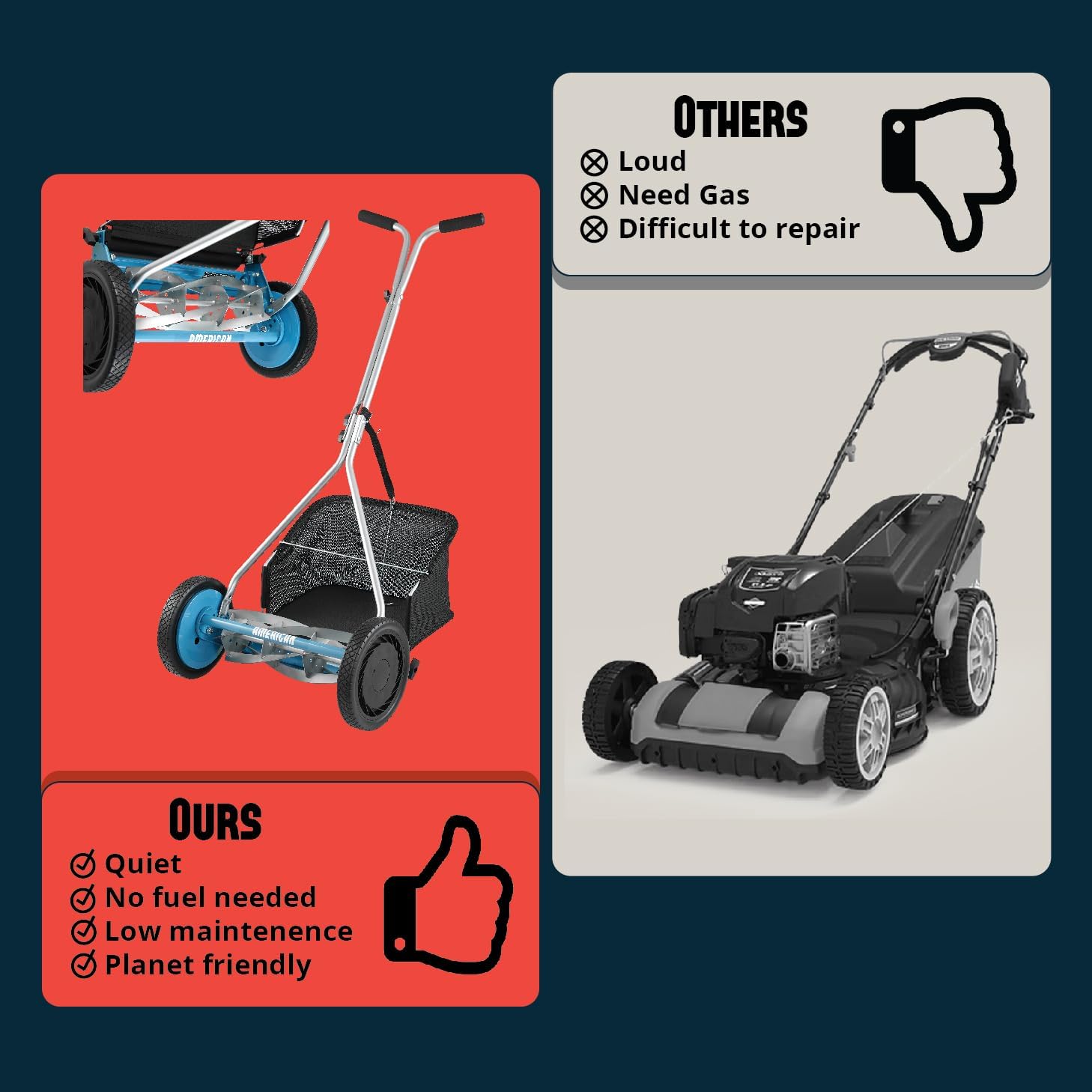American Lawn Mower 1604-16 16" 5-Blade Reel Mower with Grass Catcher - Image 8