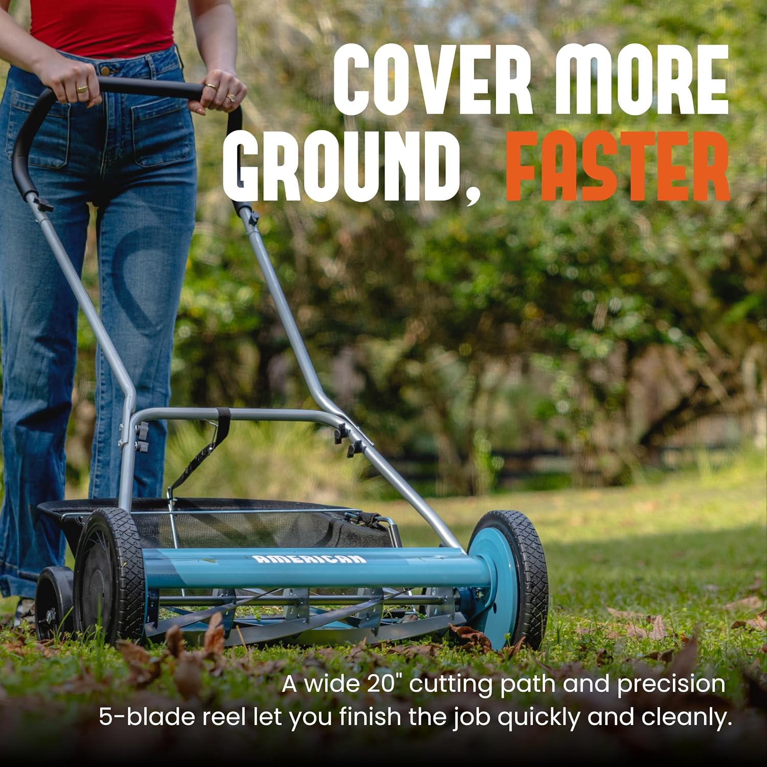 American Lawn Mower 2002-20 20" 5-Blade Reel Mower with Grass Catcher - Image 10