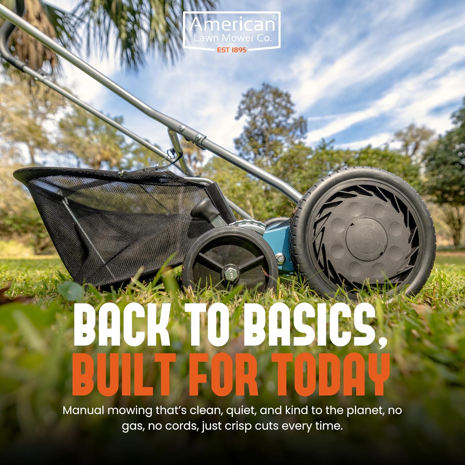 American Lawn Mower 2002-20 20" 5-Blade Reel Mower with Grass Catcher - Image 9