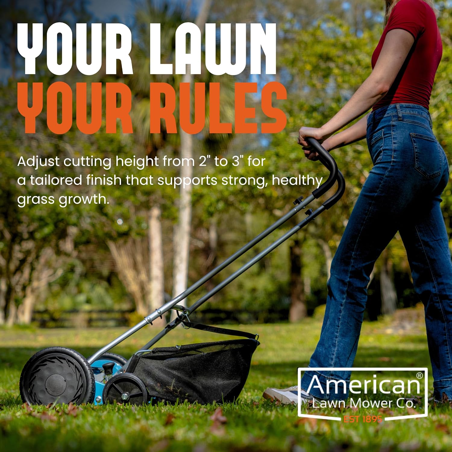 American Lawn Mower 2002-20 20" 5-Blade Reel Mower with Grass Catcher - Image 7