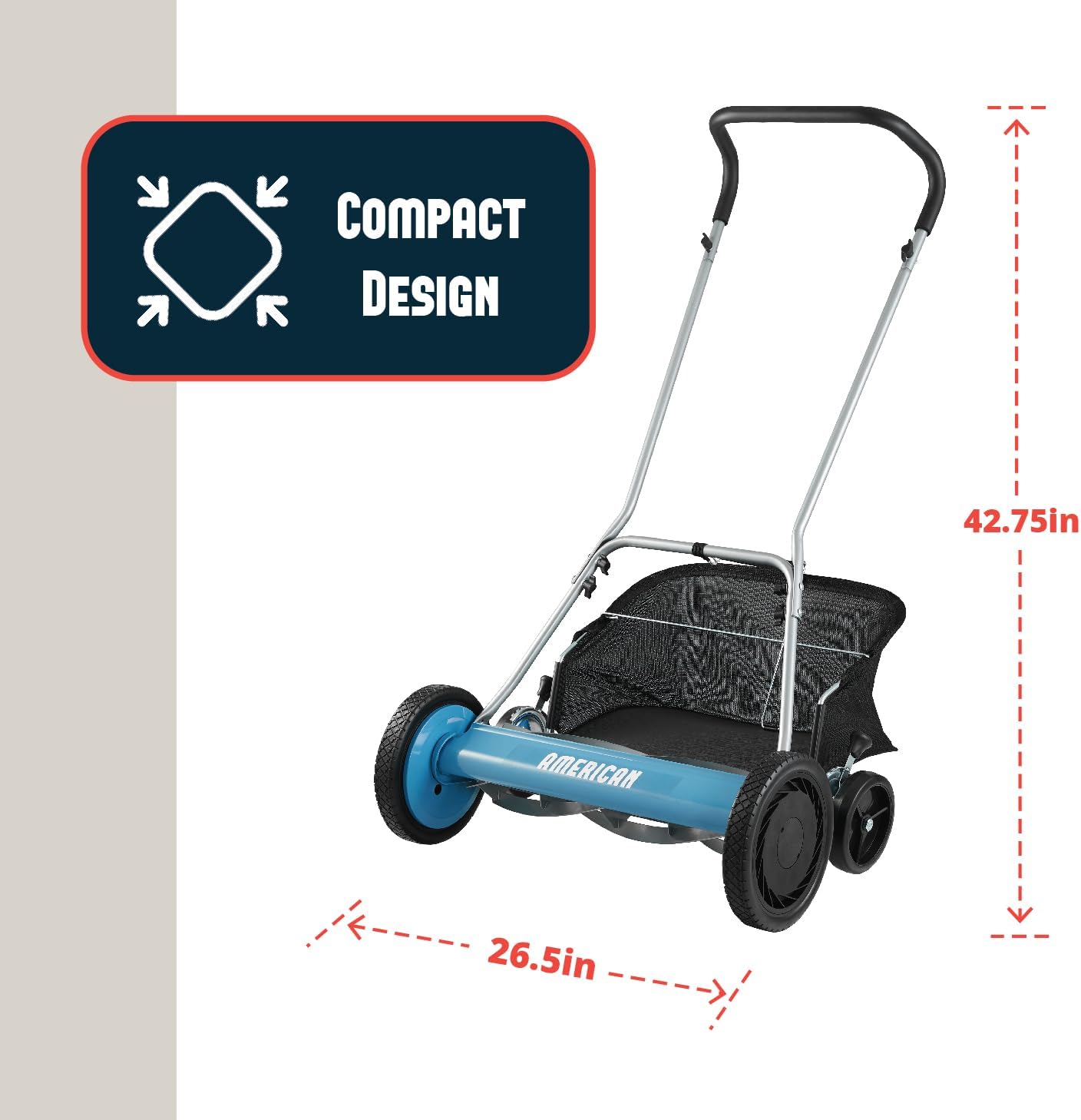 American Lawn Mower 2002-20 20" 5-Blade Reel Mower with Grass Catcher - Image 5