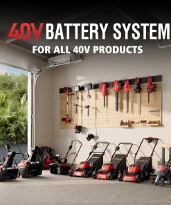 Alternative view of Electric Lawn Mower, PowerSmart 17 Inch Lawn Mower, 40V Cordless Mower with 4.0Ah Battery & Charge, Quiet, Lightweight, Foldable Handles