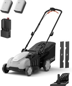 Litheli 18" (Push) Lawn Mower Electric, 2 x 8.0Ah, Battery Powered Mower