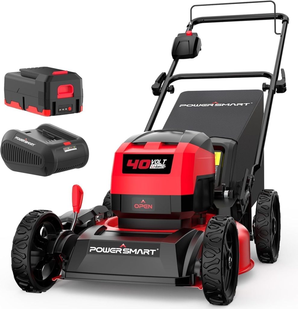 PowerSmart Electric Cordless Lawn Mower 17 40V, 3-in-1 Brushless Push Lawn Mower, Lightweight, Foldable Handles - 1