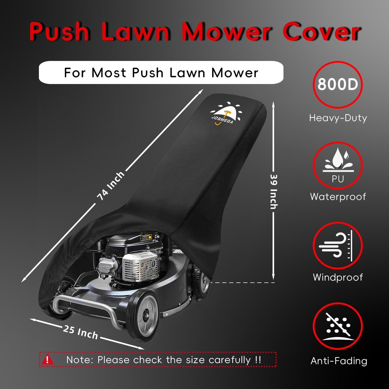 Push Lawn Mower Cover | Heavy Duty 800D Oxford - Image 6