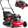 131cc Walk-Behind Gas Lawn Mower, 3 in 1 Push Lawn Mower with 50L Grass Bag - 1