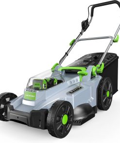 Cordless Lawn Mower, 17 in Walk Behind Lawn Mower for Yard & Garden