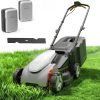 Litheli 14 Inch Cordless Lawn Mower, Brushless Electric Push Mower with 2x5.0Ah Batteries, 5-Position Height Adjustment, 9-Gallon Grass Catcher for Garden Yard Farm - 1