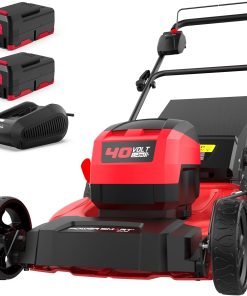 PowerSmart 40V 21" Cordless Lawn Mower, Up to 1/4 Acre, 2 x 40V 4.0Ah Batteries and a Charger Included, 6-Position Height Adjustment