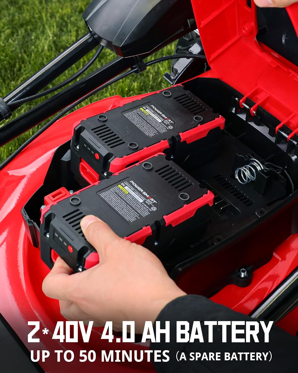 PowerSmart 40V 21" Cordless Lawn Mower, Up to 1/4 Acre, 2 x 40V 4.0Ah Batteries and a Charger Included, 6-Position Height Adjustment - Image 8