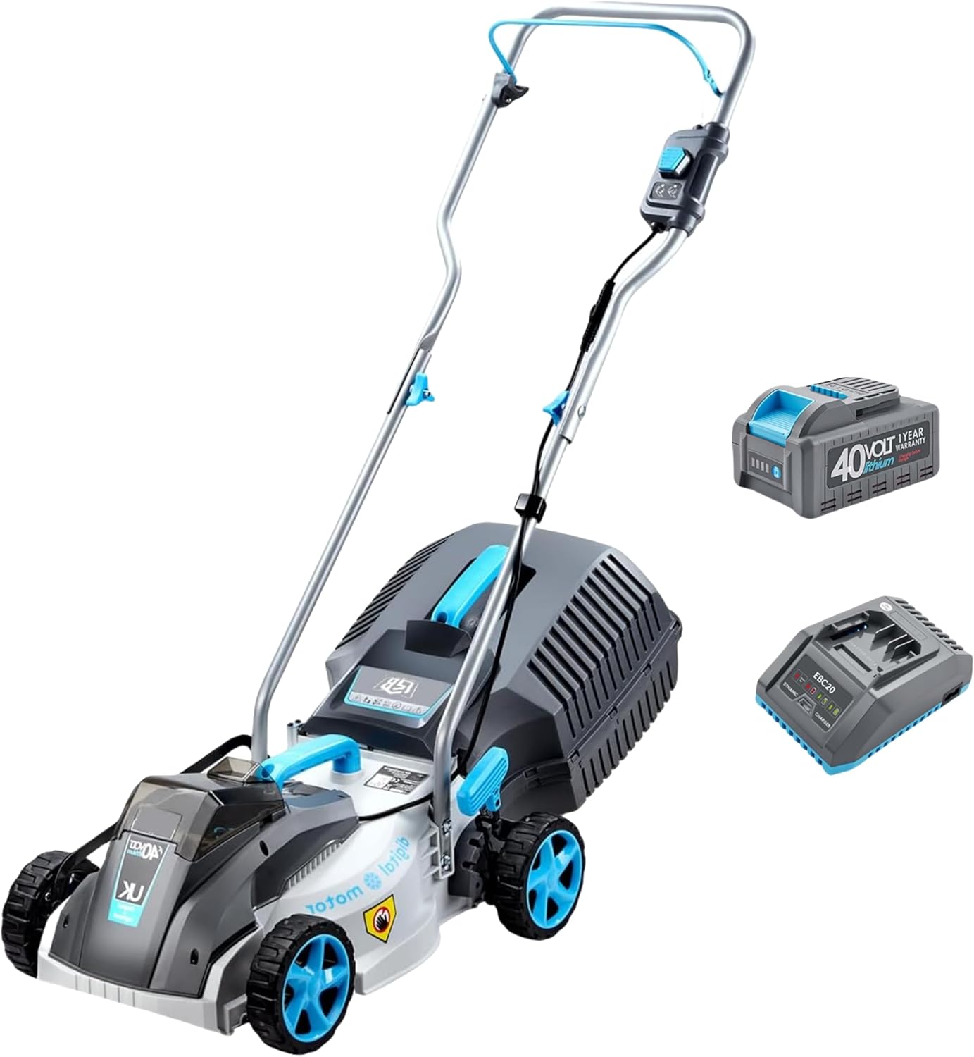 RB 40V 13 Brushless Cordless Lawn Mower with 4Ah Battery & Fast Charger - 1