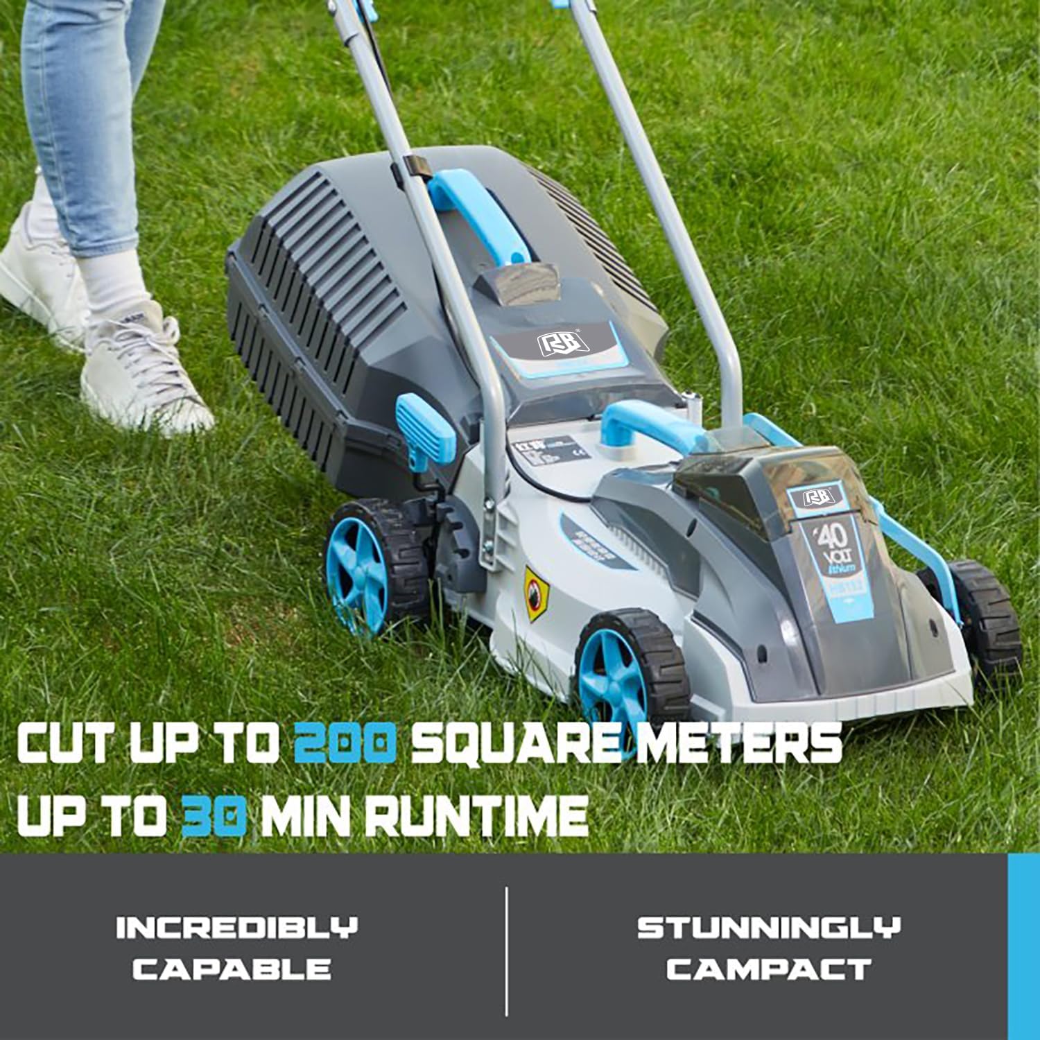 RB 40V 13" Brushless Cordless Lawn Mower with 4Ah Battery & Fast Charger - Image 8