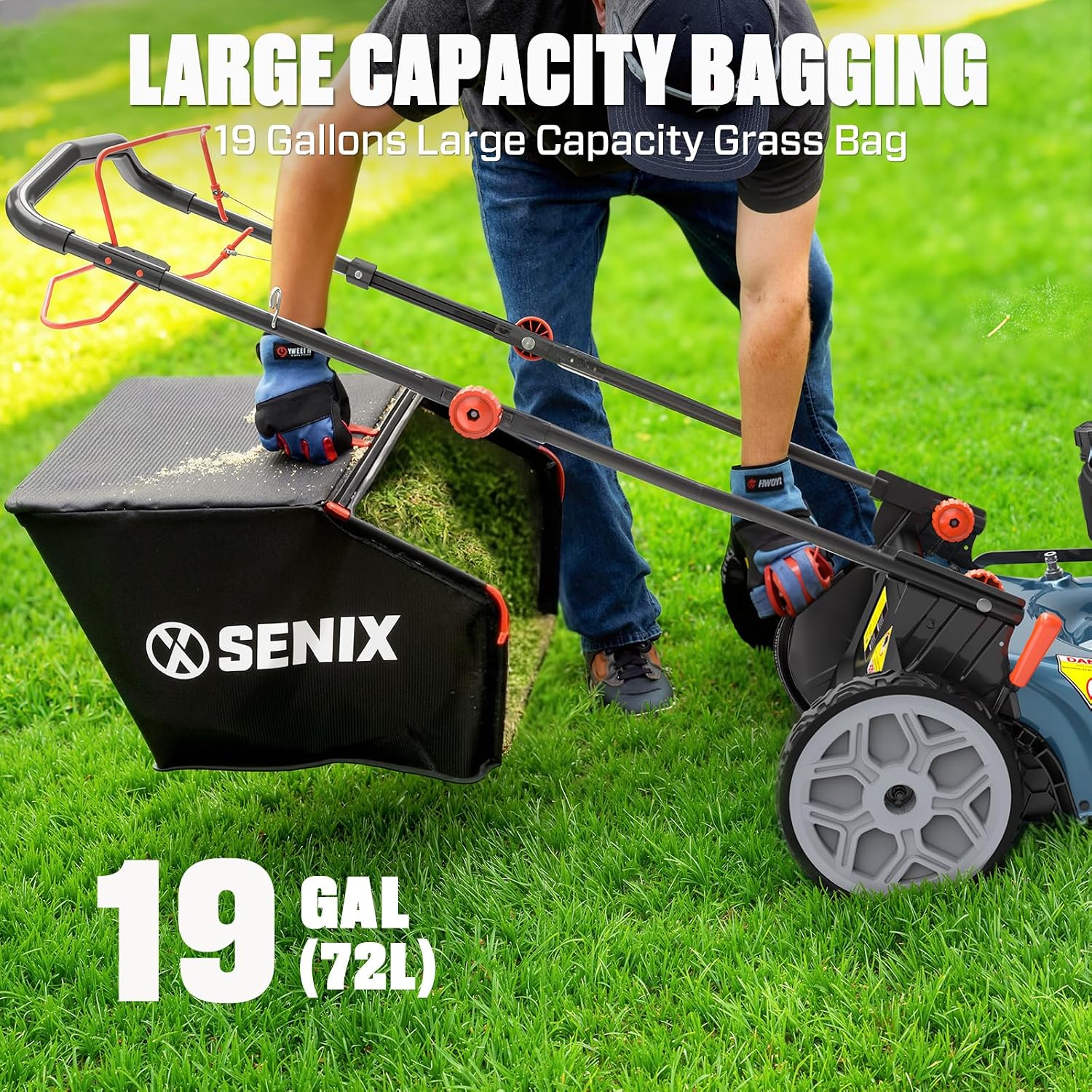 SENIX 201cc 22" 3-in-1 Single Speed Self Propelled Gas Lawn Mower - Image 2
