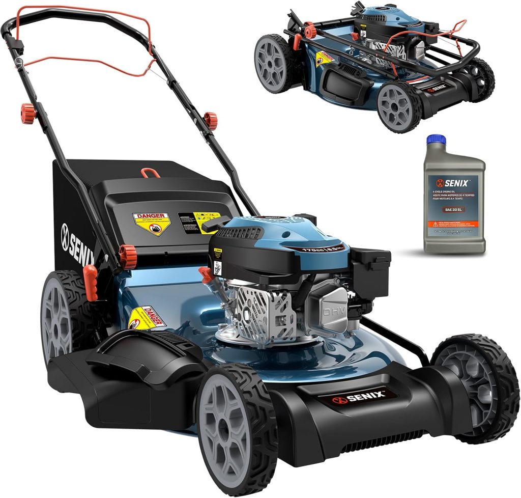 SENIX 22'' Self Propelled Gas Lawn Mower, 170cc Gas Lawnmower,Easy Start - 1