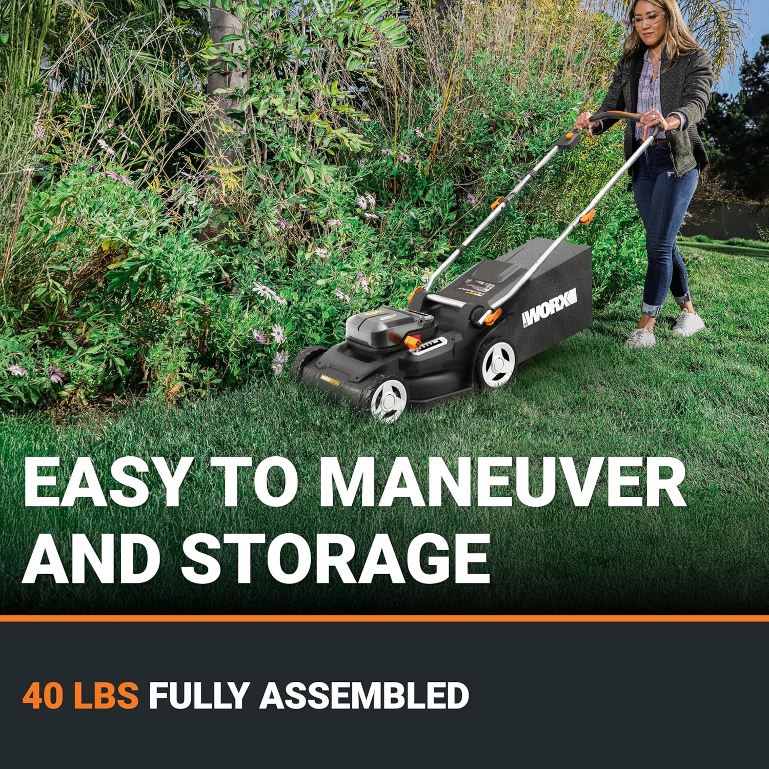 Worx Cordless Lawn Mower, 40V 17" 2-in-1 Grass Mower for 1/4 Acre, WG745 - Image 5