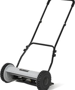 16" Push Reel Lawn Mower – Manual 5-Blade Hand Mower with Adjustable 3-Position Cutting Height (0.5"–1.75") – Lightweight, Eco-Friendly, Steel Blades – 2-Year Warranty