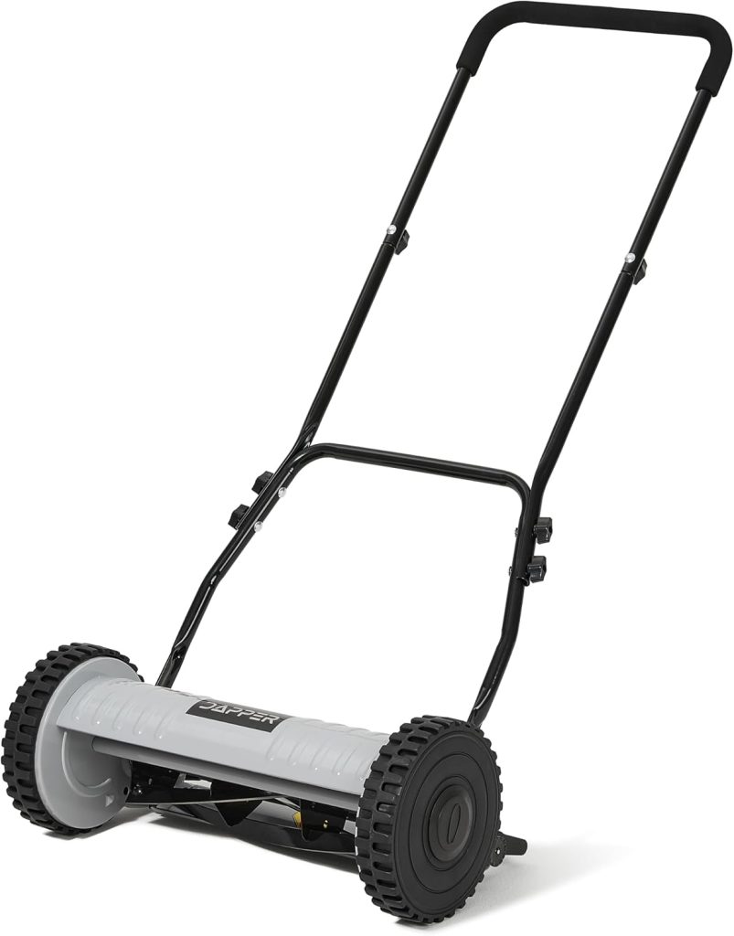 16 Push Reel Lawn Mower – Manual 5-Blade Hand Mower with Adjustable 3-Position Cutting Height (0.5–1.75) – Lightweight, Eco-Friendly, Steel Blades – 2-Year Warranty - 1
