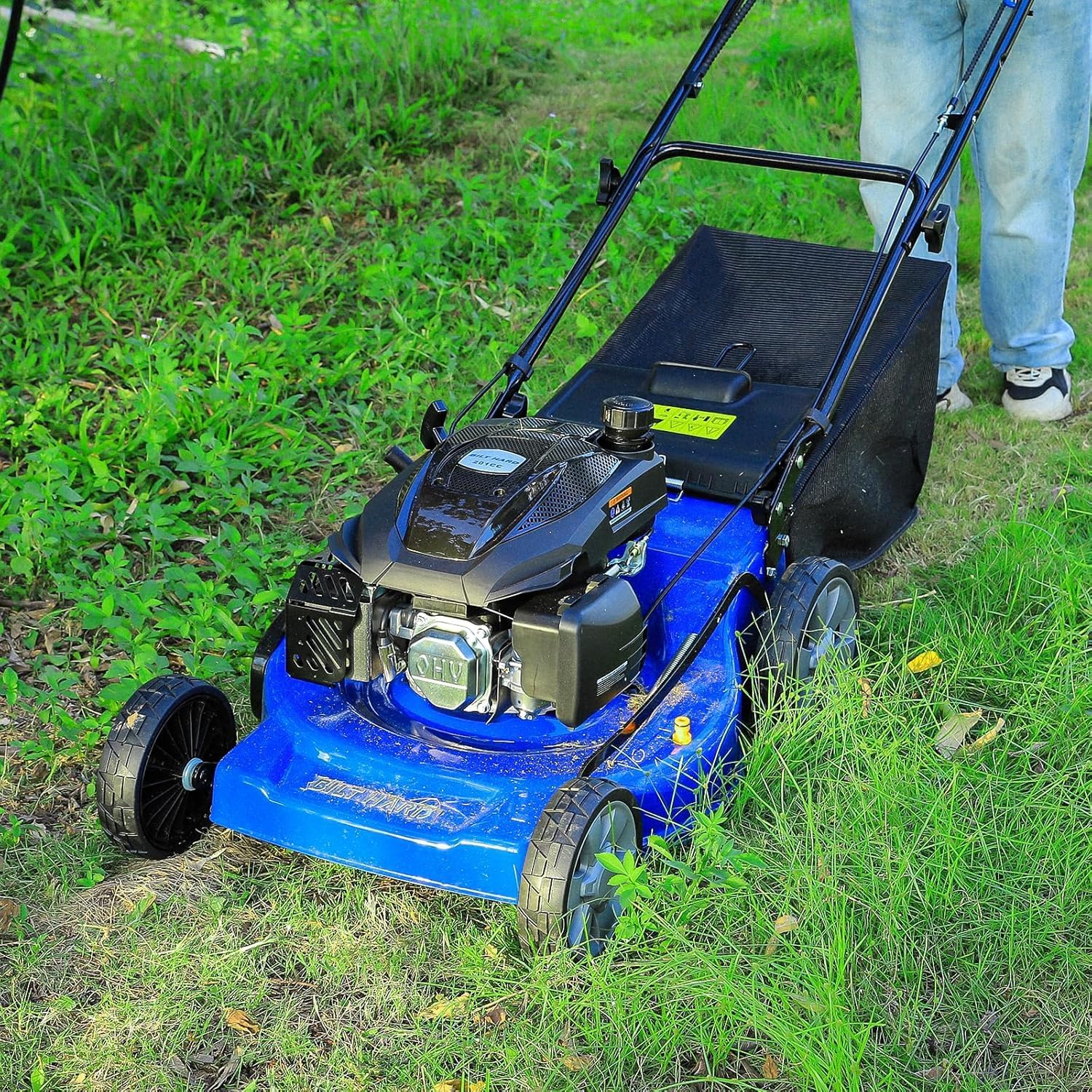 BILT HARD 21" Self Propelled Gas Lawn Mower – 201cc 4-Cycle OHV, 3-in-1 Bagging/Mulching/Side Discharge, 8 Adjustable Cutting Heights & Smooth Easy Start - Image 3
