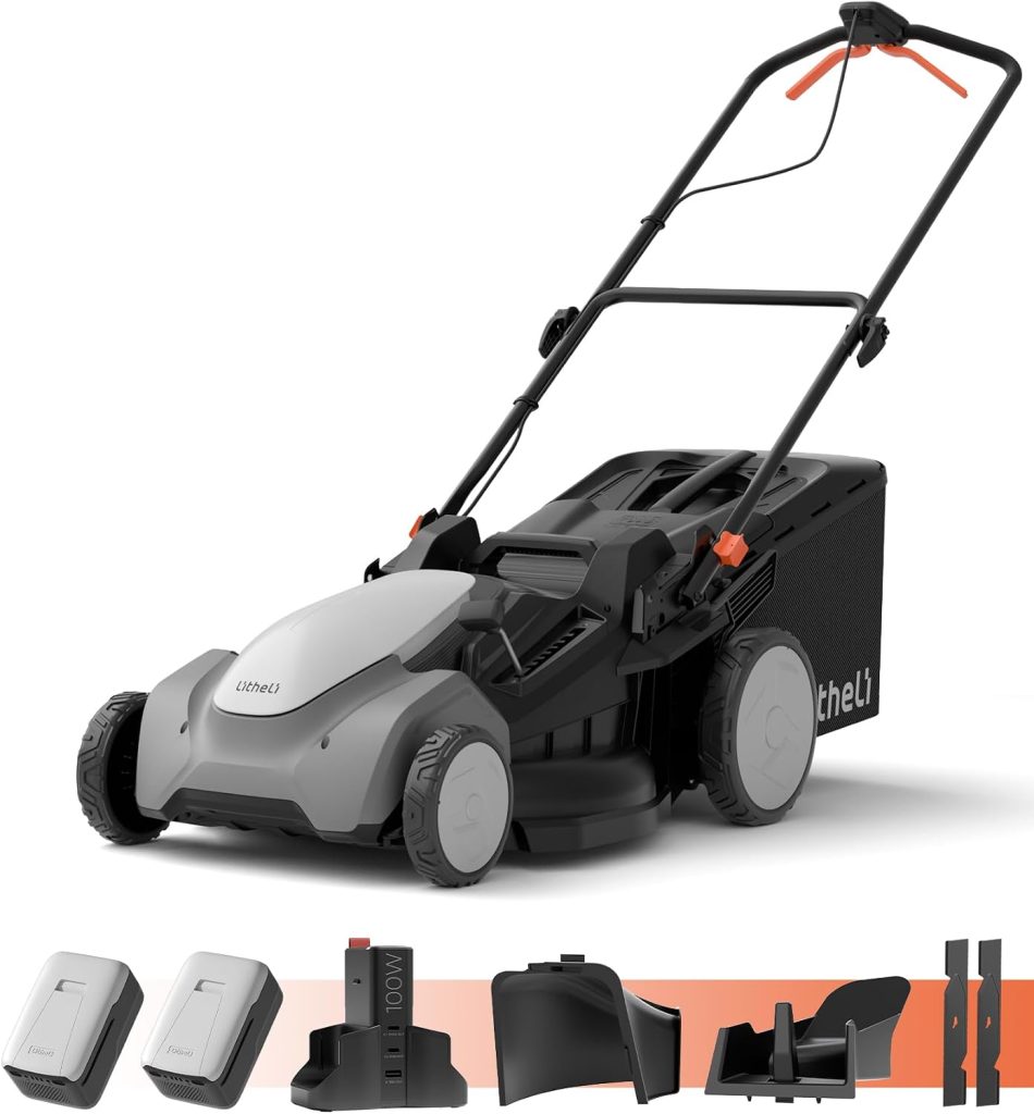 Litheli 21" Cordless Lawn Mower, 2 x 8.0Ah Battery Powered Lawn Mower