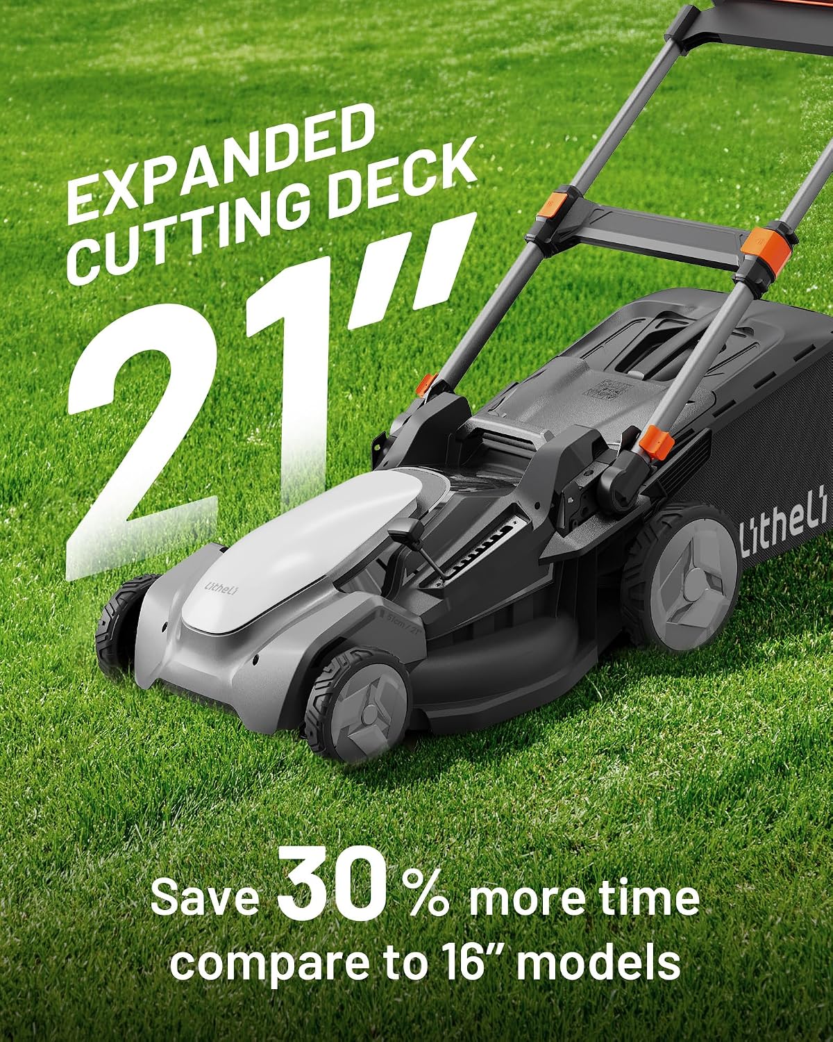 Litheli 21" Cordless Lawn Mower, 2 x 8.0Ah Battery Powered Lawn Mower - Image 8